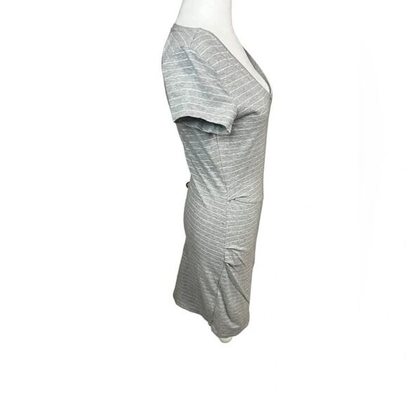 Athleta Knee Length Casual Striped Dresses small gray and white stripe midi - Picture 5 of 11